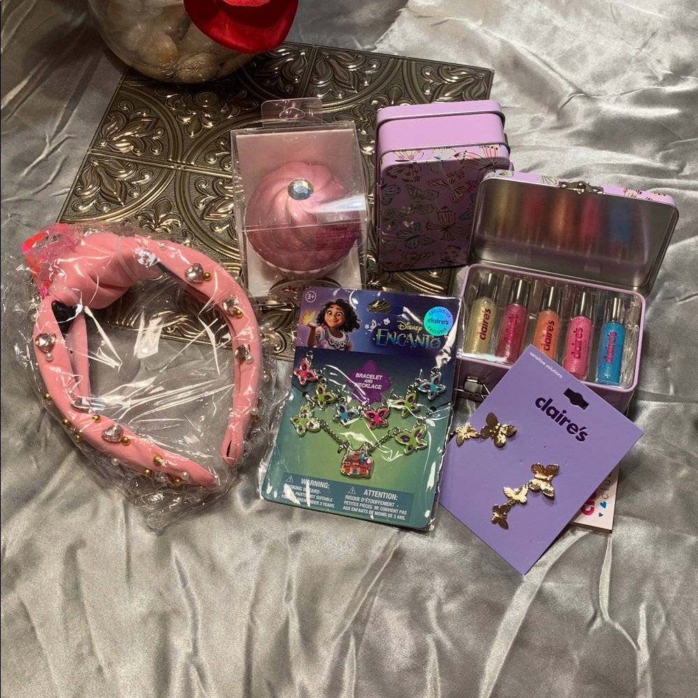 🌹New Claire's & Much More FUN Pink and Purple Glam Set Bundle
